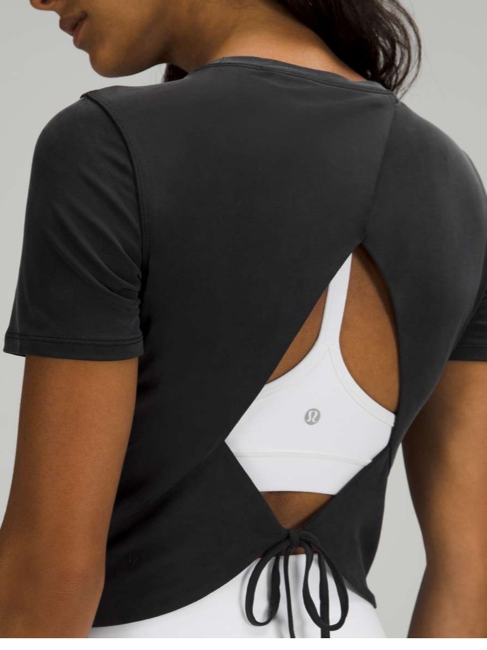 Lululemon Open Tie-Back Short Sleeve - Black - Small